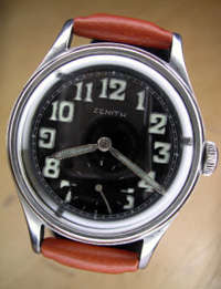 1940's Zenith military wrist watch stainless case